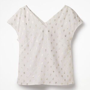 BODEN Alexandra Vneck Linen Blouse